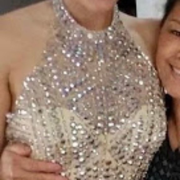 Sherri Hill 50248- Champagne/  Nude/ Iridescent - Picture 6 of 13